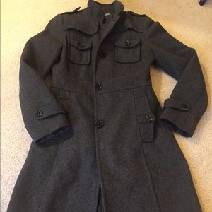 Long dark gray peacoat